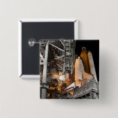 Badge Carré 5 Cm Space Shuttle Endeavor sur le lancement (Devant & derrière)