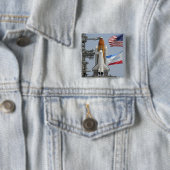 Badge Carré 5 Cm Space Shuttle Endeavor sur le lancement pad 3 (En situation)