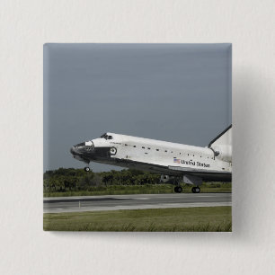 Badge Carré 5 Cm Space Shuttle Endeavour touche down