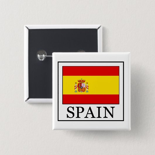 Badge Carré 5 Cm Spain button (Devant & derrière)