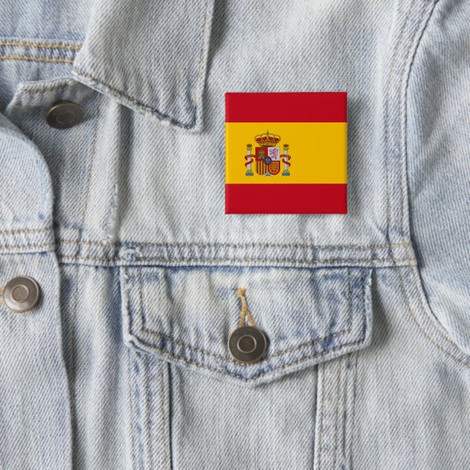 Badge Carré 5 Cm Spain Flag (En situation)
