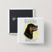 Badge Carré 5 Cm Spécial Rottweiler Eggstra (Devant & derrière)