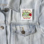 Badge Carré 5 Cm Spécialiste en médias d'école (En situation)