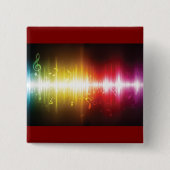 Badge Carré 5 Cm Spectre musical Soundwave Vibrant Audio Visualizer (Devant)