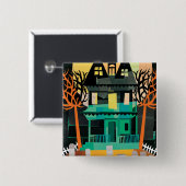 Badge Carré 5 Cm Spectres hantés de Chambre (Devant & derrière)