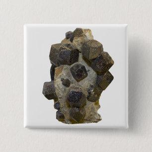 Badge Carré 5 Cm Spessartite dans Matrix