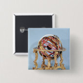 Badge Carré 5 Cm Sphère armillaire (Devant & derrière)