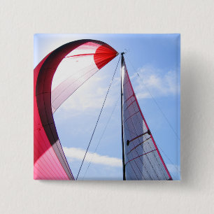 Badge Carré 5 Cm Spinnaker rouge avec Sun