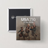 Badge Carré 5 Cm Spirit of 76 - America's 250th Anniversary (Devant & derrière)