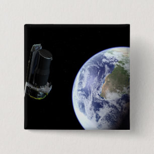 Badge Carré 5 Cm Spitzer partant la terre peu après le lancement