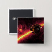 Badge Carré 5 Cm Spitzer vu contre le ciel infrarouge 2 (Devant & derrière)