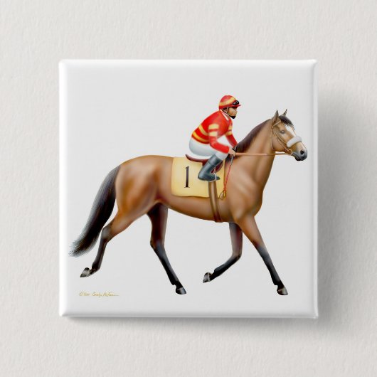 Badge Carré 5 Cm Sport de Pin de cheval des Rois course (Devant)