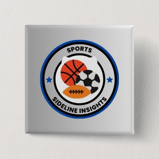 Badge Carré 5 Cm Sports Button (Devant)