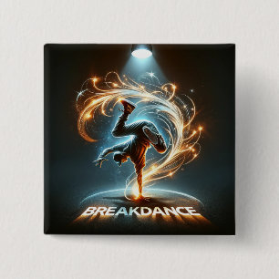 Badge Carré 5 Cm "Spotlight Groove" - dansant sous les projecte