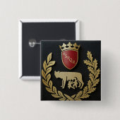 Badge Carré 5 Cm +SPQR Boto Pro Roma (Devant & derrière)