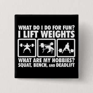 Badge Carré 5 Cm Squat, Banc, Deadlift - Motivation