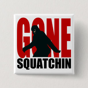 Badge Carré 5 Cm Squatchin allé - noir et rouge