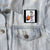 Badge Carré 5 Cm Squelette (En situation)