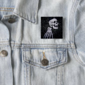 Badge Carré 5 Cm Squelette (En situation)