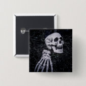Badge Carré 5 Cm Squelette (Devant & derrière)