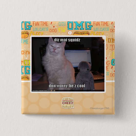 Badge Carré 5 Cm squidz de l'AMI de diz (Devant)