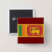 Badge Carré 5 Cm Sri Lanka National Flag Lion Symbol (Devant & derrière)