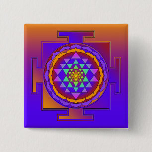 Badge Carré 5 Cm SRI YANTRA pleine couleur + vos idées