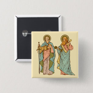 Badge Carré 5 Cm SS. Pierre et Paul, Apôtres (RLS 13 & 14)