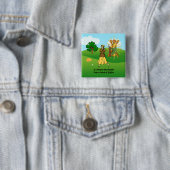 Badge Carré 5 Cm St. André et golfeuse chic (En situation)