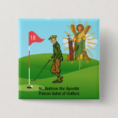Badge Carré 5 Cm St. Andrew et Dapper Homme Golfer (Devant)