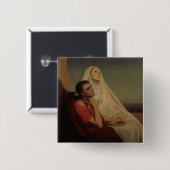 Badge Carré 5 Cm St Augustine et son St Monica, 1855 de mère (Devant & derrière)