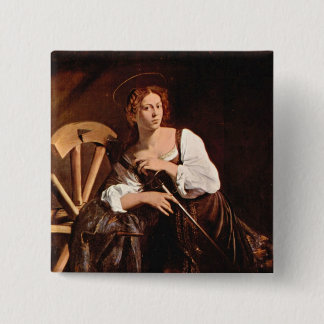 Badge Carré 5 Cm St Catherine de l'Alexandrie par Caravaggio