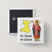 Badge Carré 5 Cm St. David of Wales (P 001) avec plan (Devant & derrière)