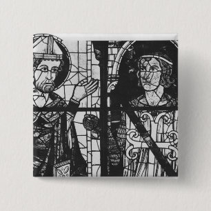 Badge Carré 5 Cm St Denis donnant l'oriflamme au chevalier clément