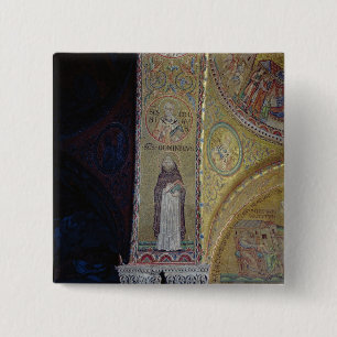Badge Carré 5 Cm St Dominic et Saint-Nicolas, mosaïque dans