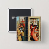 Badge Carré 5 Cm St Elizabeth de la Hongrie (Devant & derrière)