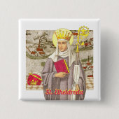 Badge Carré 5 Cm St. Etheldreda (Audrey) (P 003) (Devant)