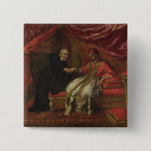 Badge Carré 5 Cm St Filippo Neri guérissant pape Clemente VIII