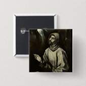 Badge Carré 5 Cm St Francis d'Assisi (Devant & derrière)