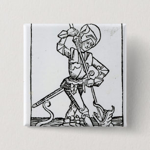 Badge Carré 5 Cm St George, du 'Liber Chronicarum