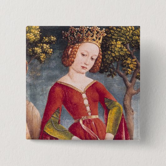 Badge Carré 5 Cm St George et le dragon (Devant)