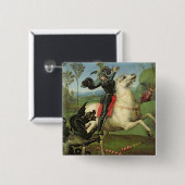 Badge Carré 5 Cm St George luttant avec le dragon (Devant & derrière)