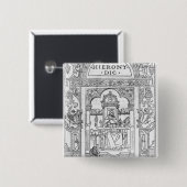 Badge Carré 5 Cm St Jerome dans son étude (Devant & derrière)
