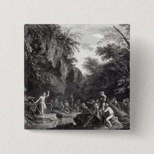 Badge Carré 5 Cm St John prêchant dans la région sauvage