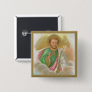 Badge Carré 5 Cm St. Joseph d'après une « Carte de pèlerinage » (Dé