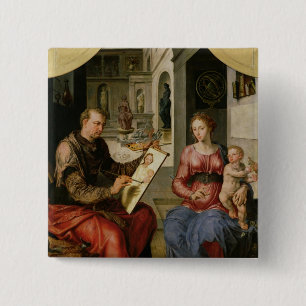 Badge Carré 5 Cm St Luke peignant la Vierge, c.1545