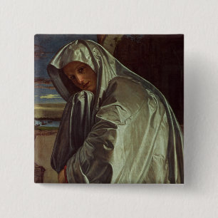 Badge Carré 5 Cm St Mary Magdalene approchant la tombe