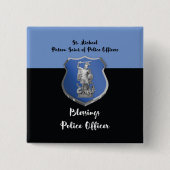 Badge Carré 5 Cm St. Michael Blessings au nouveau policier (Devant)