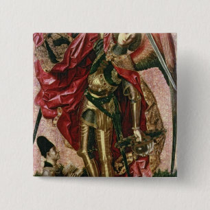 Badge Carré 5 Cm St Michael et le dragon