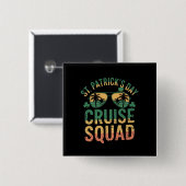 Badge Carré 5 Cm St Patrick's Day Cruise Squad Amusant Famille Matc (Devant & derrière)